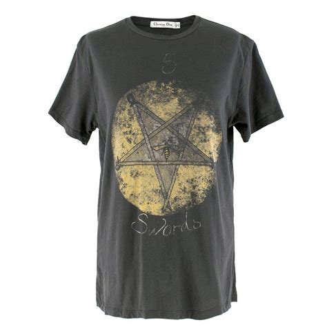 dior 5 swords t shirt|Dior Charcoal Hand Painted 5 of Swords Top SIZE M (IT) .